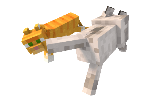 Cat and dog in Minecraft
